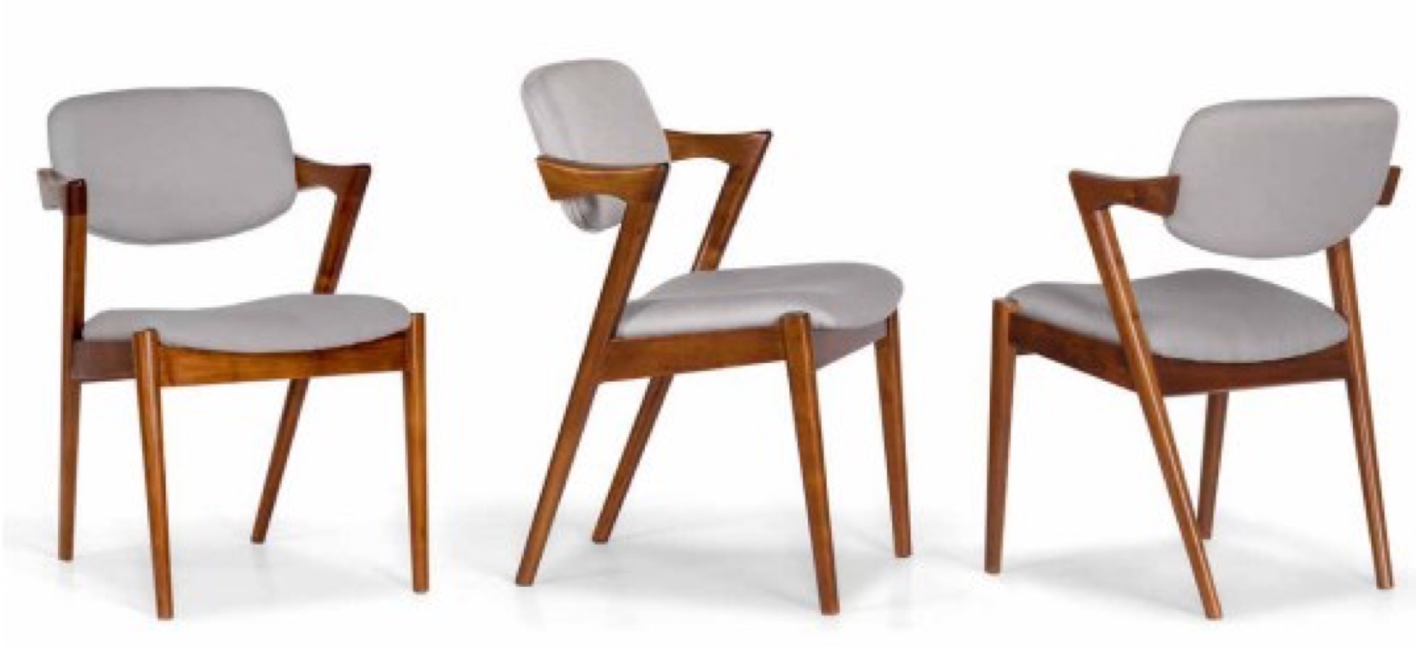 Cadeiras vintage cinzentas em madeira